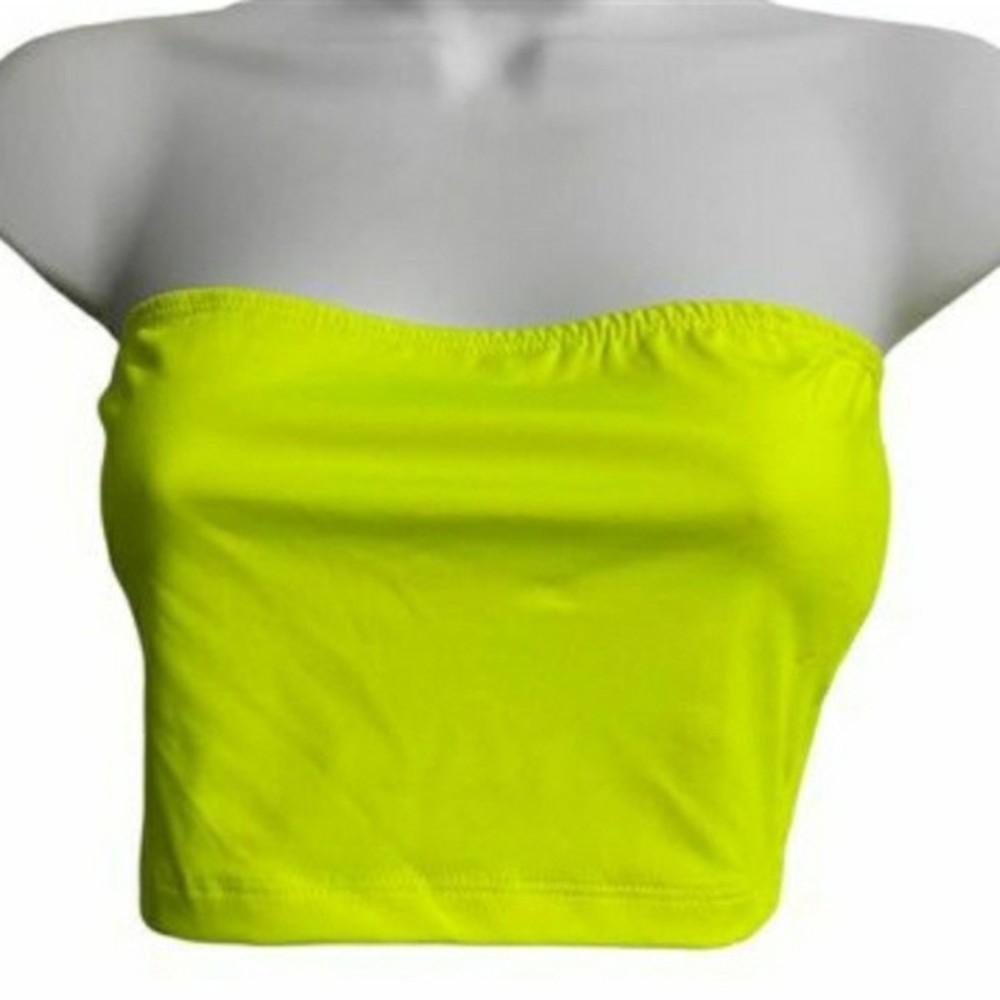 Love J Neon Yellow Tube Top Medium NWOT